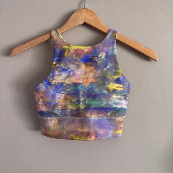 Lululemon Energy High-Neck Longline Tough Cross Back Sports Bra Altered Nature 4 - Picture 1 of 4